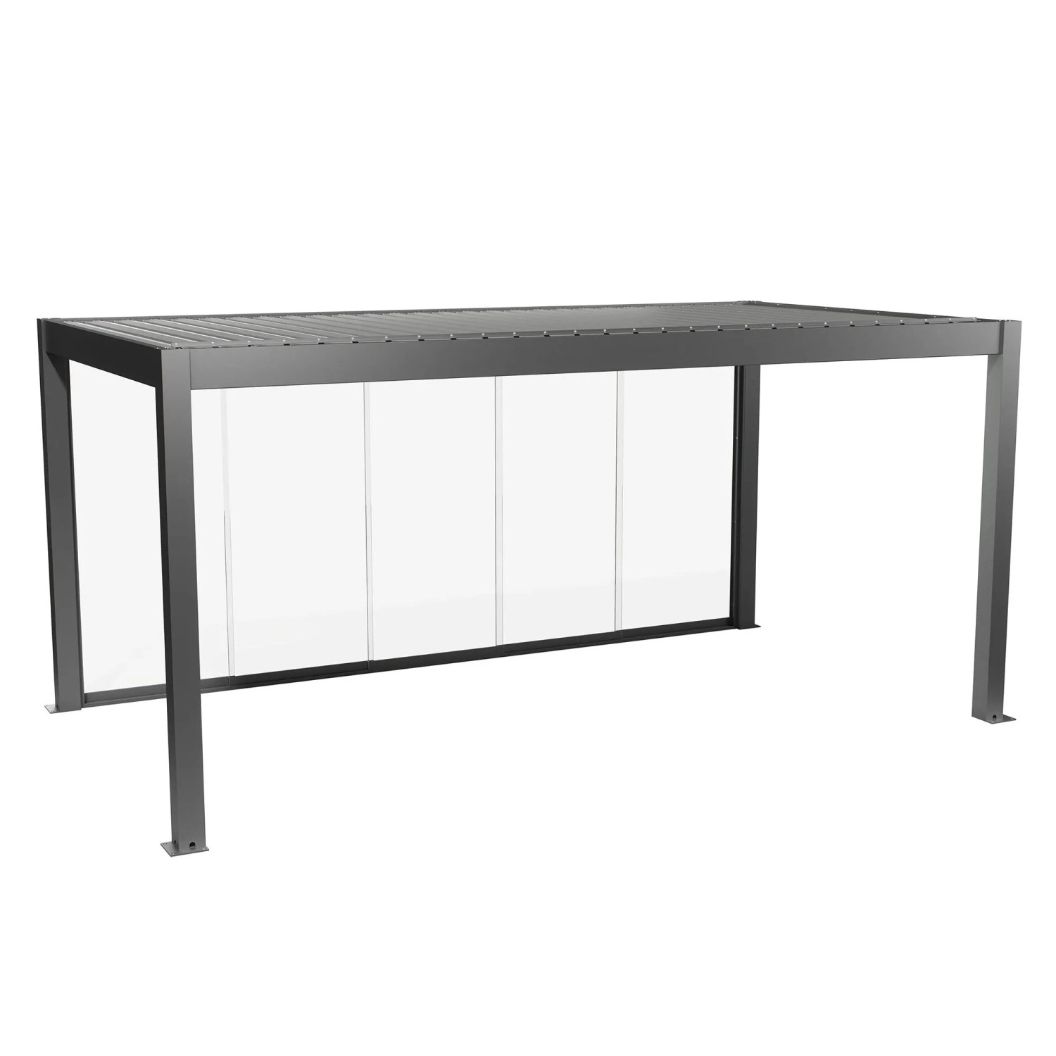 Biohort Posuvná stěna z čirého skla pro stranu pergoly 5,5 m křemenově šedá