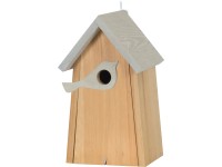 Ptačí budka s figurkou ptáčka velká FSC® hnědá - světle šedá Ptačí budka s figurkou ptáčka velká FSC® hnědá - světle šedá