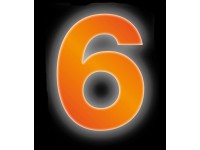 Conacord Reflexní domovní číslo 6, oranžové, 8 cm