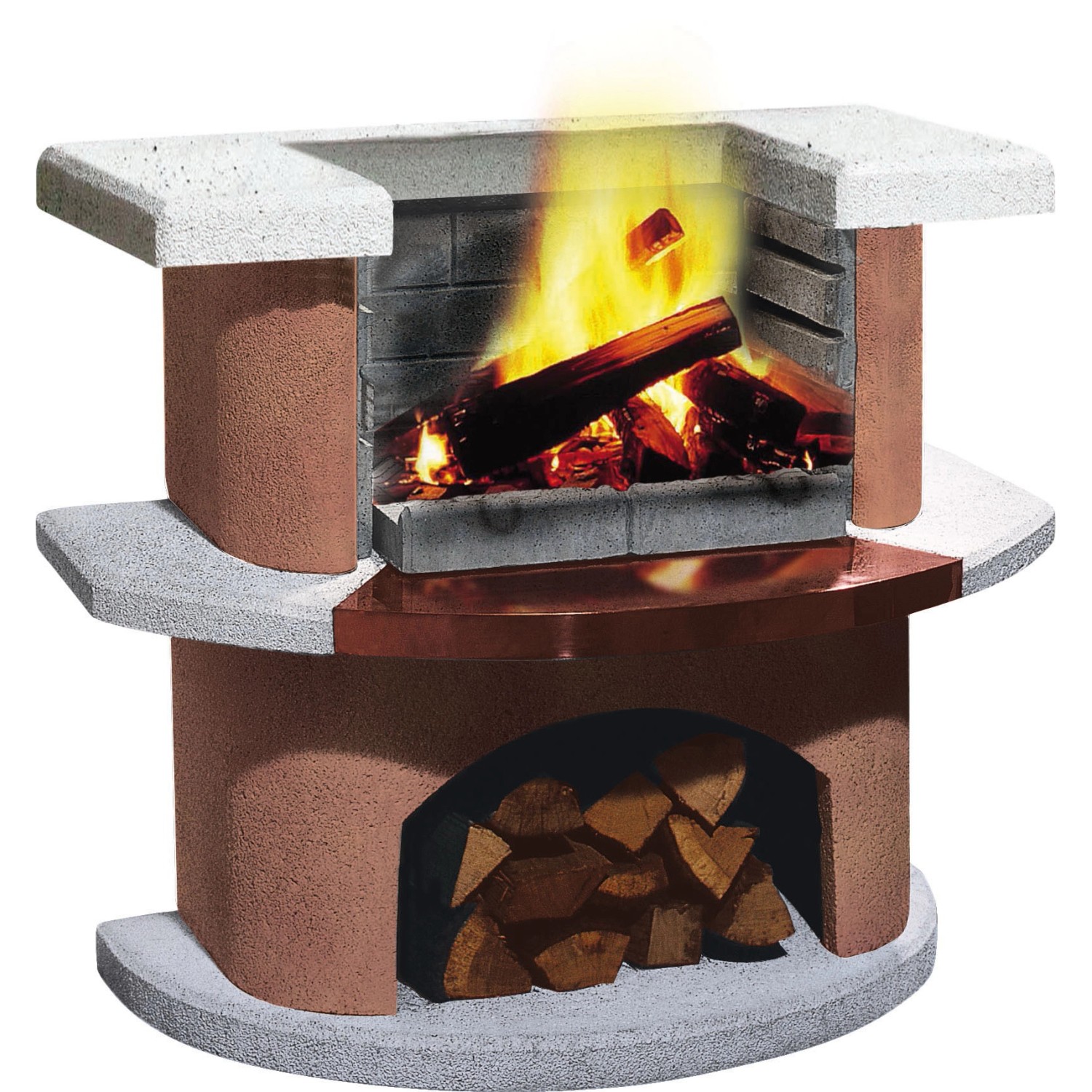 Buschbeck Zahradní grilovací bar Bologna, bílá/terakota, 110 x 65 x 93 cm