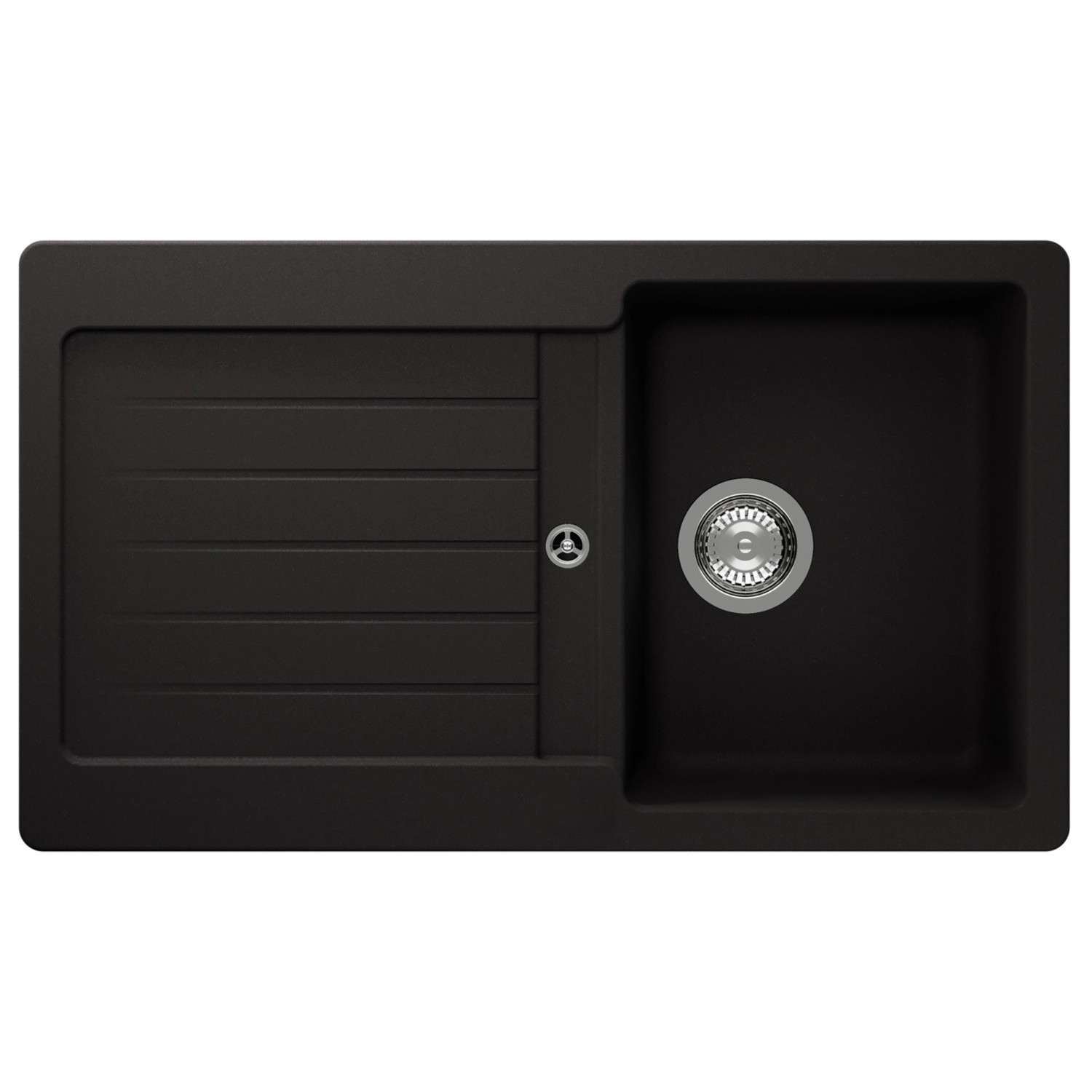 Respekta Granitový dřez Austin, černá, 86 x 50 cm