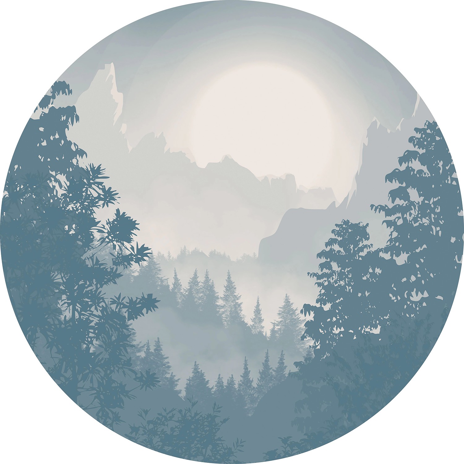 Komar Samolepicí vliesová fototapeta Dot Blue Valley pr. 125 cm