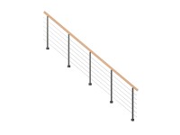 StarWood Kovové zábradlí Kos s hranatým bukovým madlem/antracit 250 cm