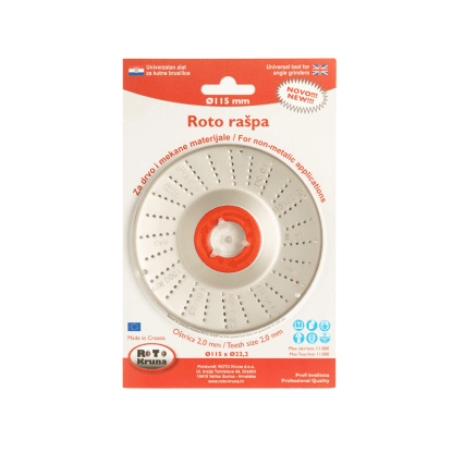 ROTO Kruna Rašplový kotouč pr. 115 x 22,2 mm, 2,0 mm (standard)
