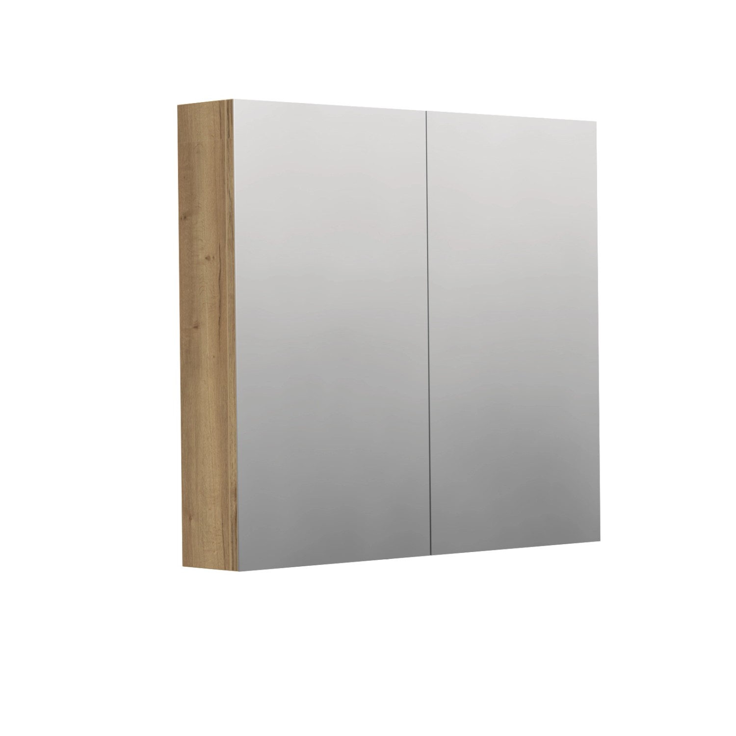 INTEDOOR Zrcadlová skříň BEE, 2 dveře, el.zásuvka, IP44, š. 80cm, dub Halifax