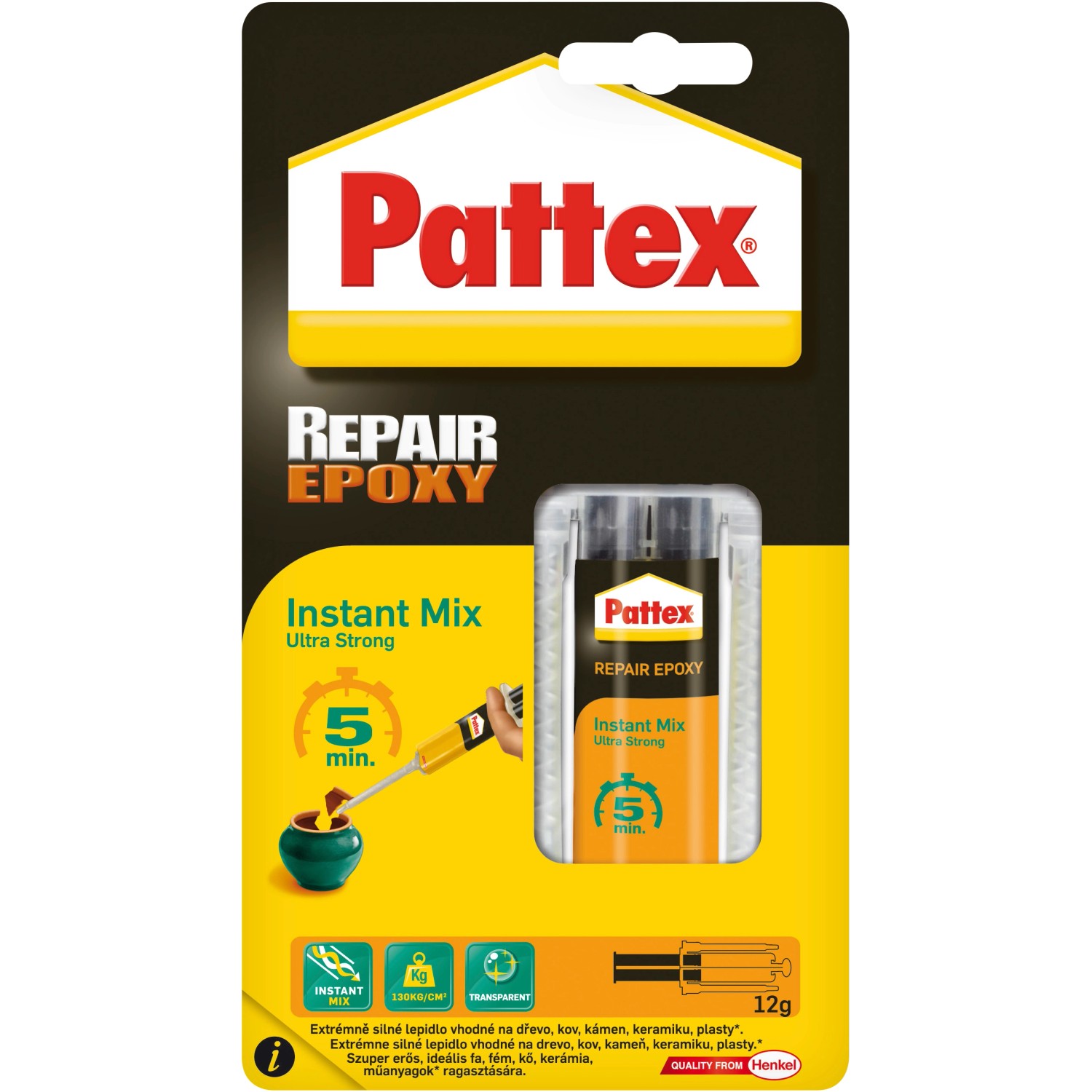 Pattex Dvousložkové epoxidové lepidlo REPAIR EPOXY ULTRA STRONG 5 MIN 11 ml