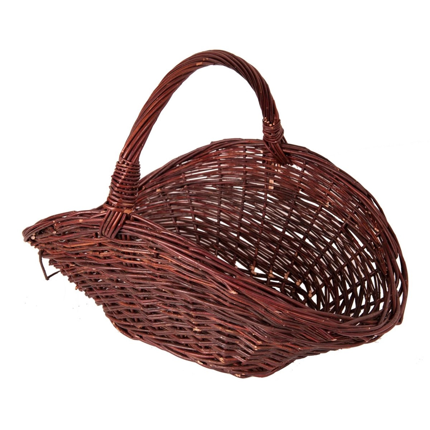 PARKANEX Proutěný koš na dřevo oválný - tmavý