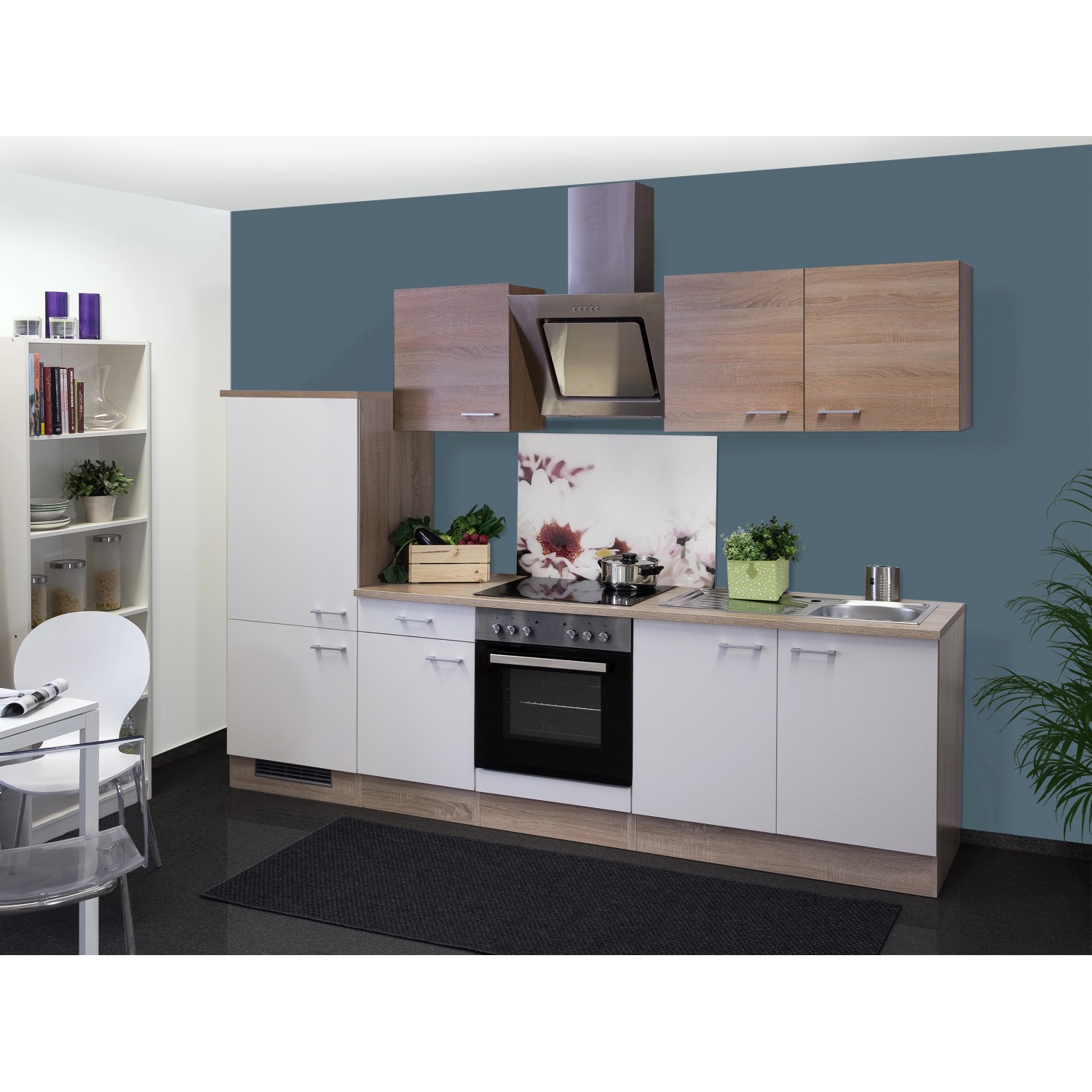 Flex-Well Kuchyně Florida 270 cm/typ 5 - lednice/trouba/varná deska/digestoř