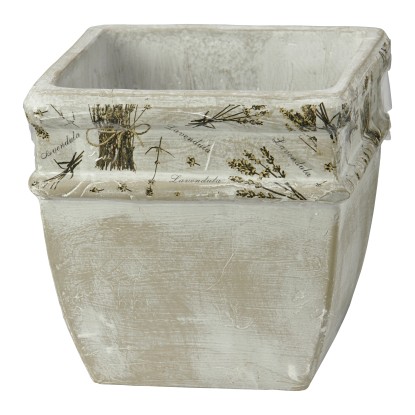 Květináč hranatý motiv levandule 16 cm x 16 cm