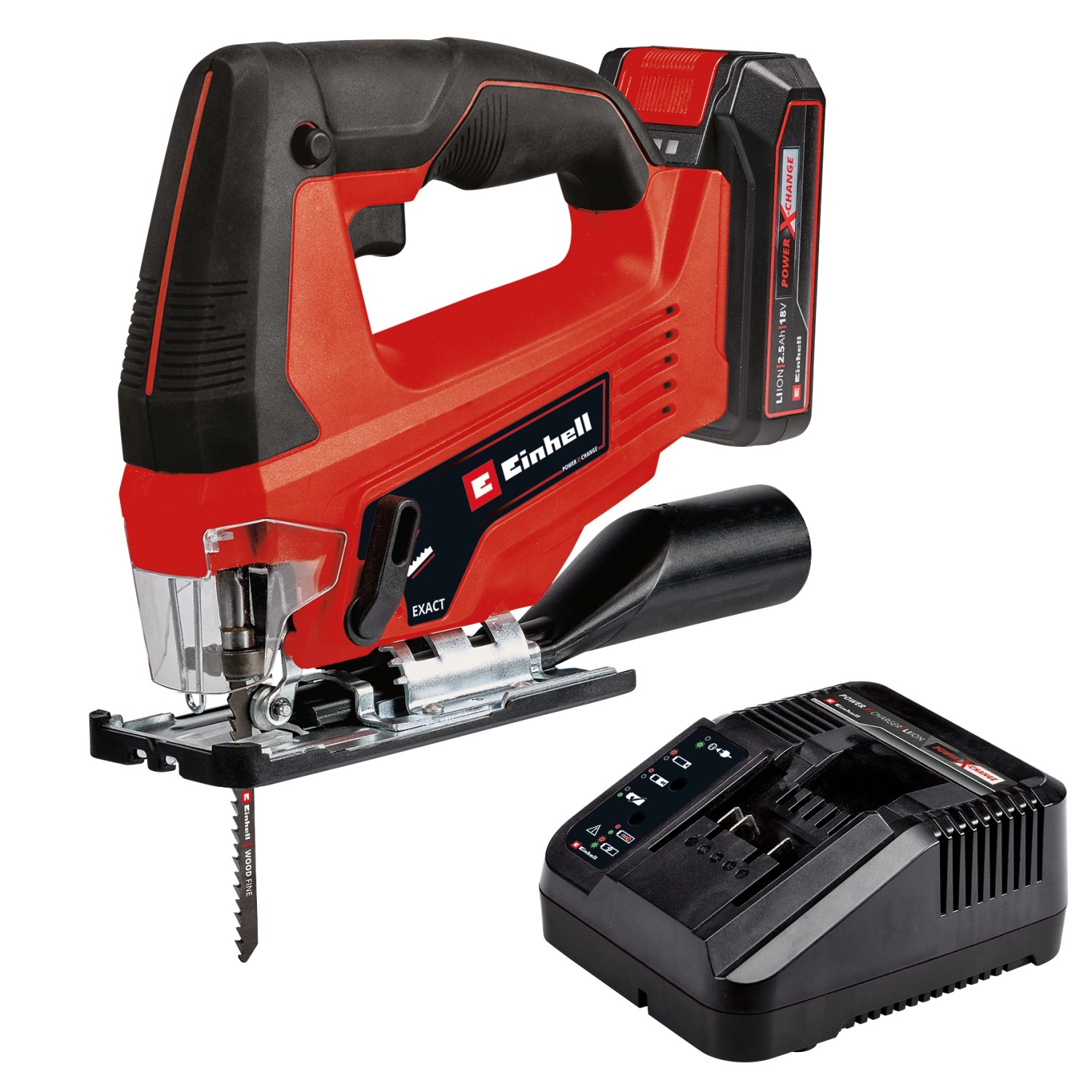Einhell Power X-Change Aku přímočará pila TC-JS 18/70 Li (1 x 2,5 Ah)