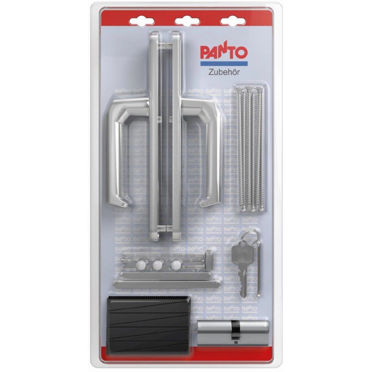 Panto Štítové dveřní kování pro dřevěné dveře klika-klika, stříbrná, PZ 92/8 mm