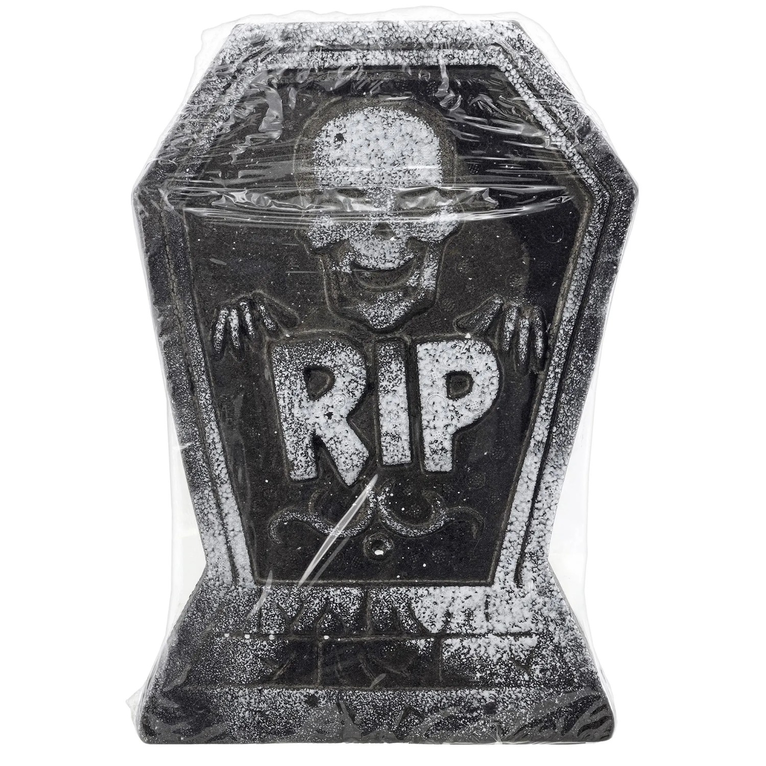 Halloweenský náhrobek z polystyrenu, černo-bílý, 36,5 cm