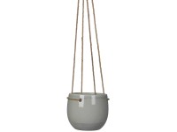 Mica Decorations Závěsný keramický květináč Resa, sv. šedá, pr. 13,5 x 11,5 cm