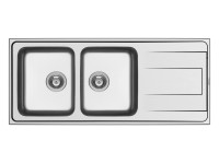 PYRAMIS Nerezový dřez ALEA 2B 1D hladký, 116 x 50 cm