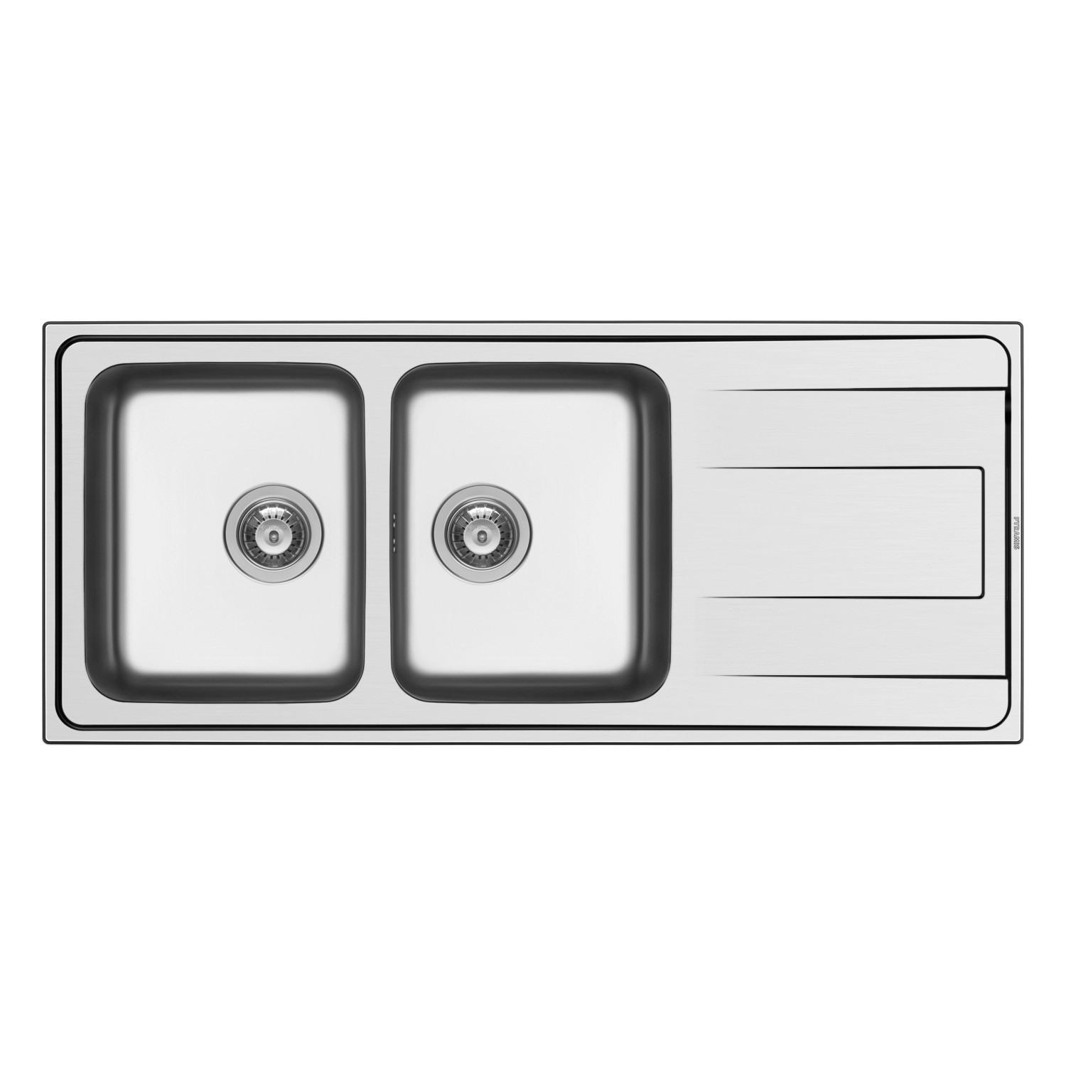 PYRAMIS Nerezový dřez ALEA 2B 1D hladký, 116 x 50 cm