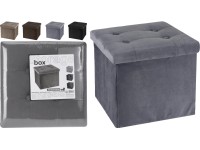 Koopman Sametový taburet s úložným prstorem, různé druhy, 38 x 38 x 38 cm