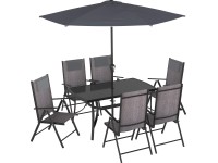 Sestava zahradního nábytku Travessa hliník/tmavě šedá, 8-dílná