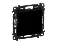 Legrand Dvojitý střídavý přepínač č. 6+6 Valena Life, 10 AX - 250 V, černá