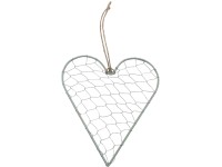 Boltze Závěsná dekorace mřížkované srdce zelené 20 x 17 cm