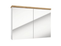Defra Zrcadlová skříňka SPACE SYSTEM E80 2D, bílý lesk/zlatý dub, 80 x 60 x 15cm