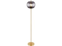 GLOBO Stojací lampa BLACKY I mosazná/kouřová E27 60 W pr. 300 x 1600 mm