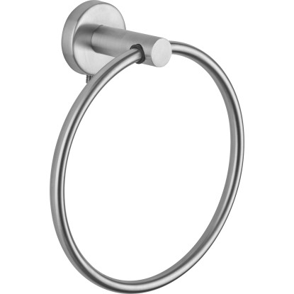 Kruhový držák na ručníky S40, kartáčovaná nerezová ocel, 19 x 5,5 x 16 cm