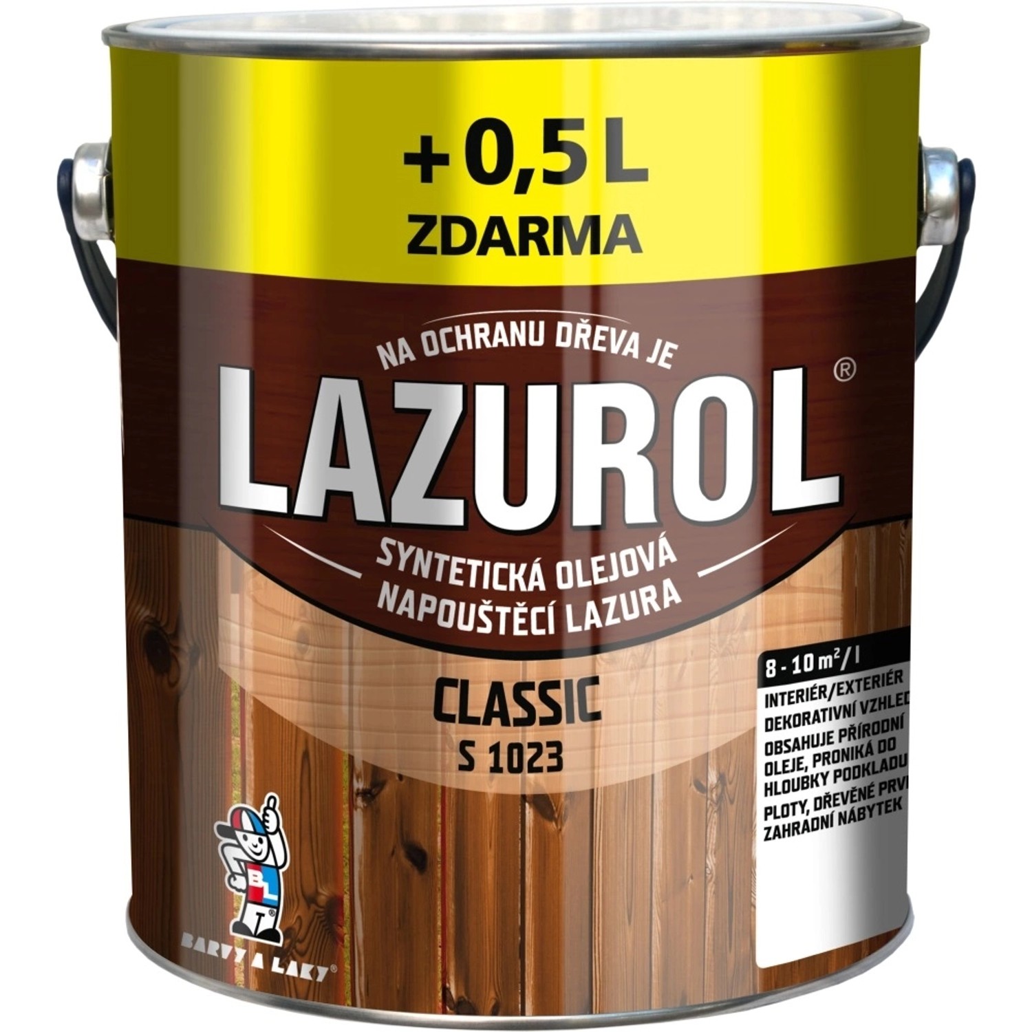 LAZUROL Lazura na dřevo CLASSIC S1023, 0022 palisandr 2,5 l + 0,5 l ZDARMA