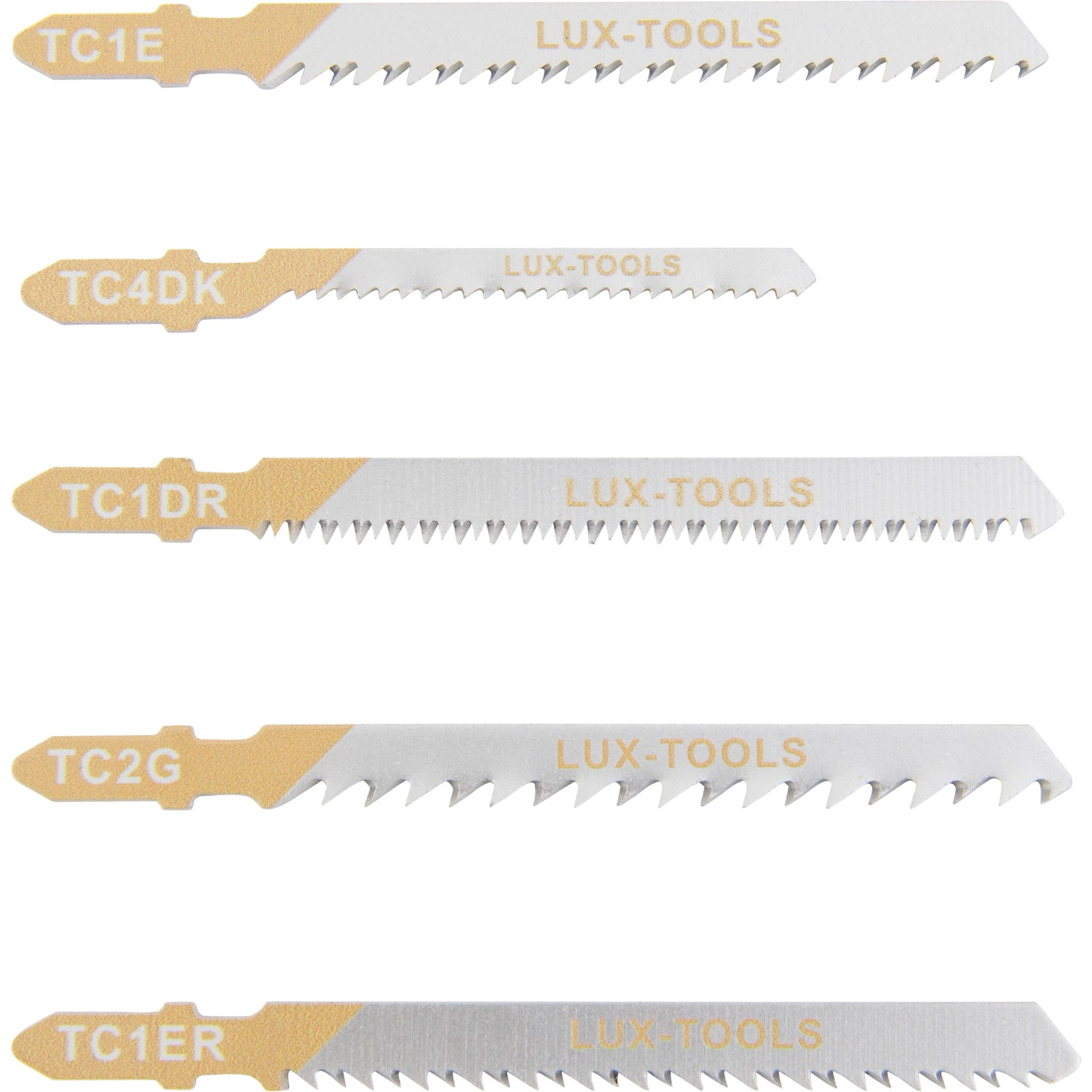 LUX-TOOLS Sada pilových listů do přímočaré pily do dřeva a plastu, 5dílná