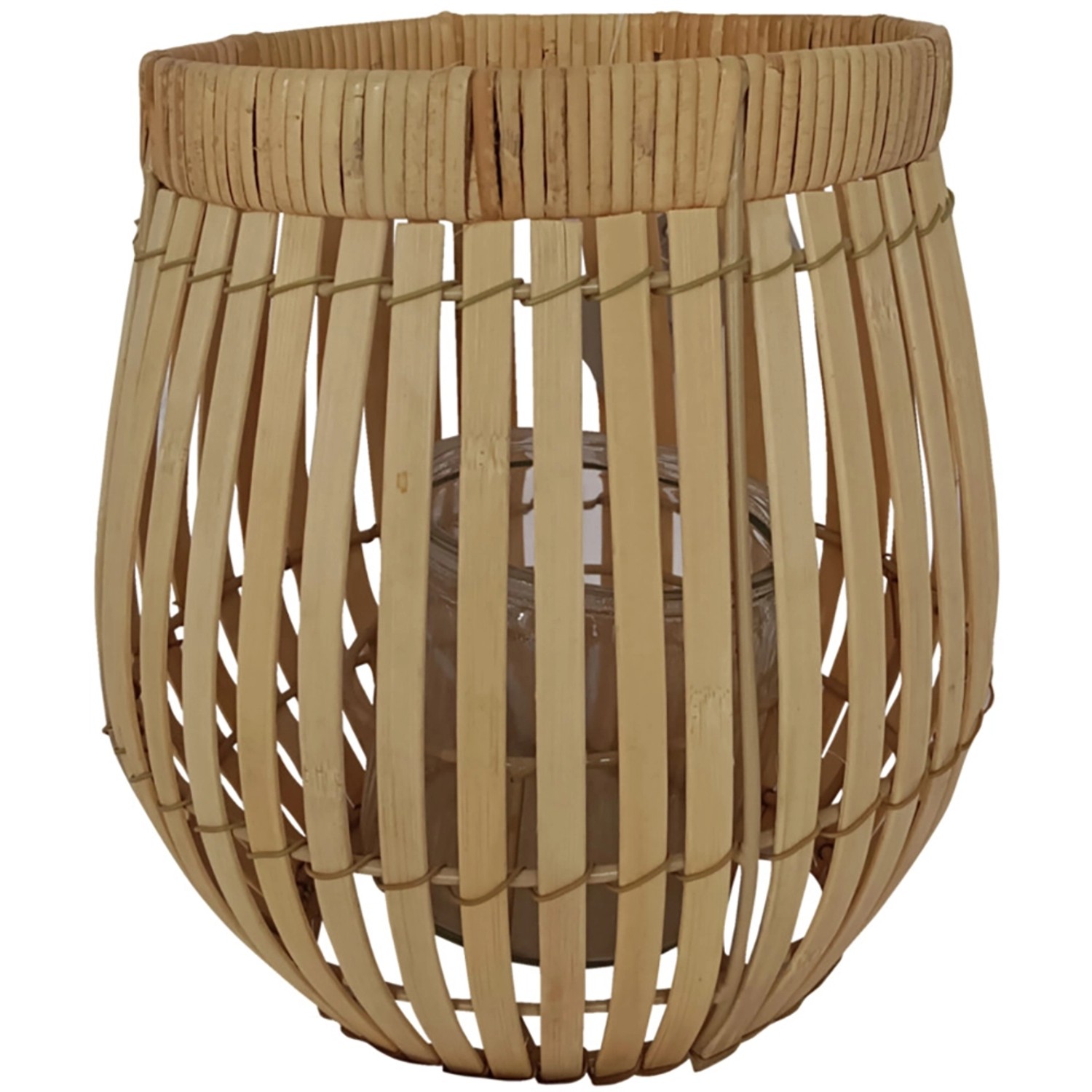 Boltze Svícen bambusový přírodní pr. 21 x 22 cm
