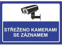 Samolepka Střeženo kamerami 210 mm x 148 mm