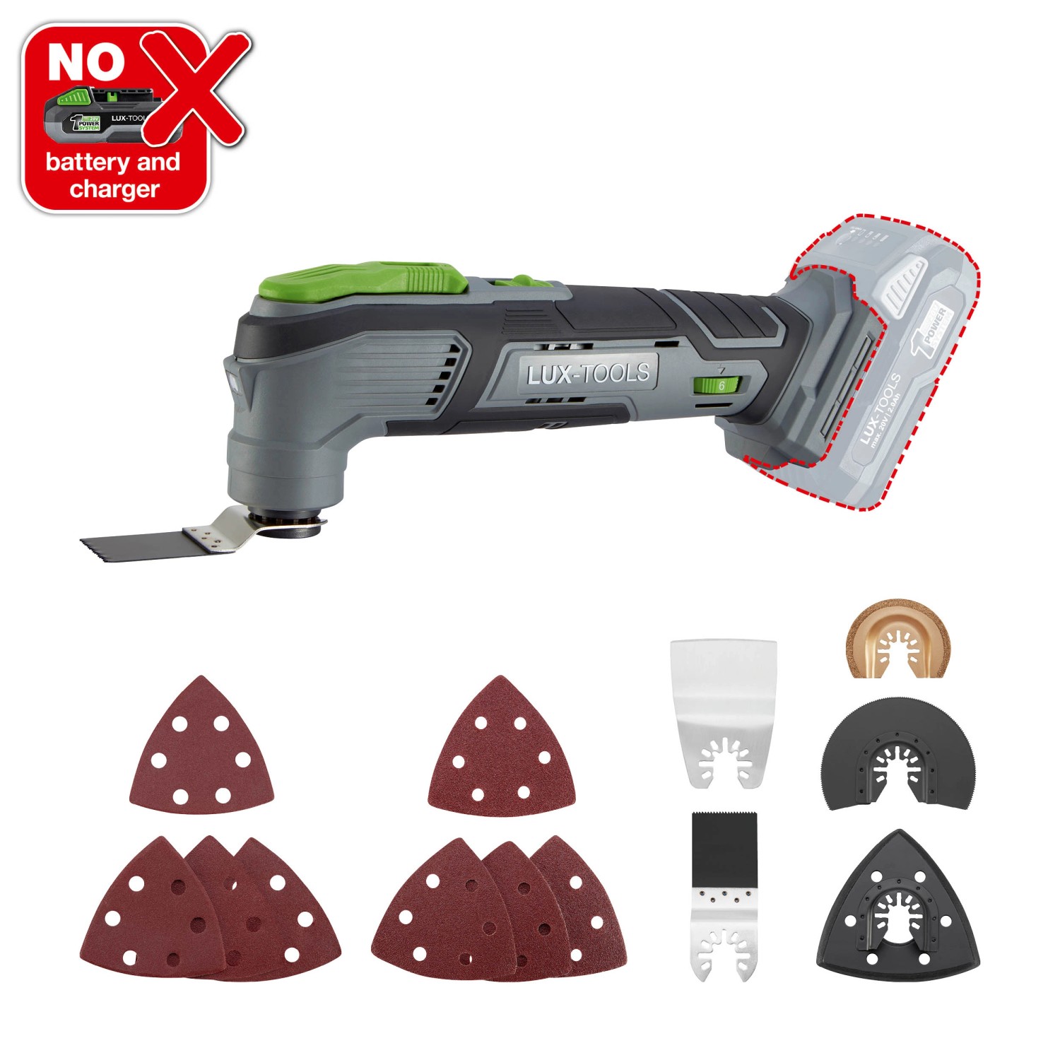 LUX Aku multifunkční nářadí PowerSystem A-MFW-20, 15-dílné