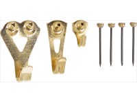 Sada nástěnných háčků velikost 0 - 3 pomosazené, 8 ks