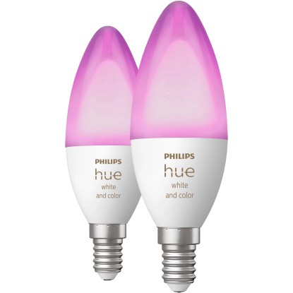 Philips Hue Smart žárovka White&Color Amb. E14 C39 5,3W 470lm 2000-6500K, 2ks
