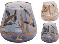 Koopman Skleněný svícen na čajovou svíčku různé barvy 12 x 12 cm, 1 ks Koopman Skleněný svícen na čajovou svíčku různé barvy 12 x 12 cm, 1 ks