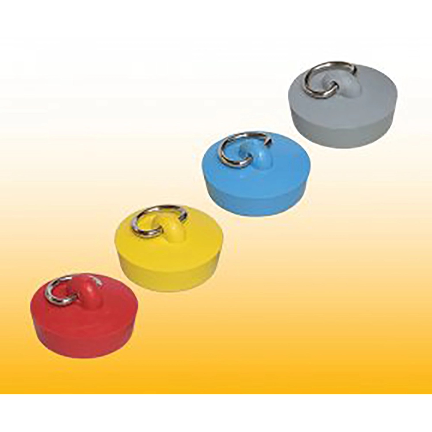 Umyvadlová zátka průměr 39 mm s půlkroužkem, červená