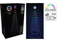 Koopman LED dekorativní vánoční stromeček 154 LED RGB, IP44, pr. 50 x 150 cm