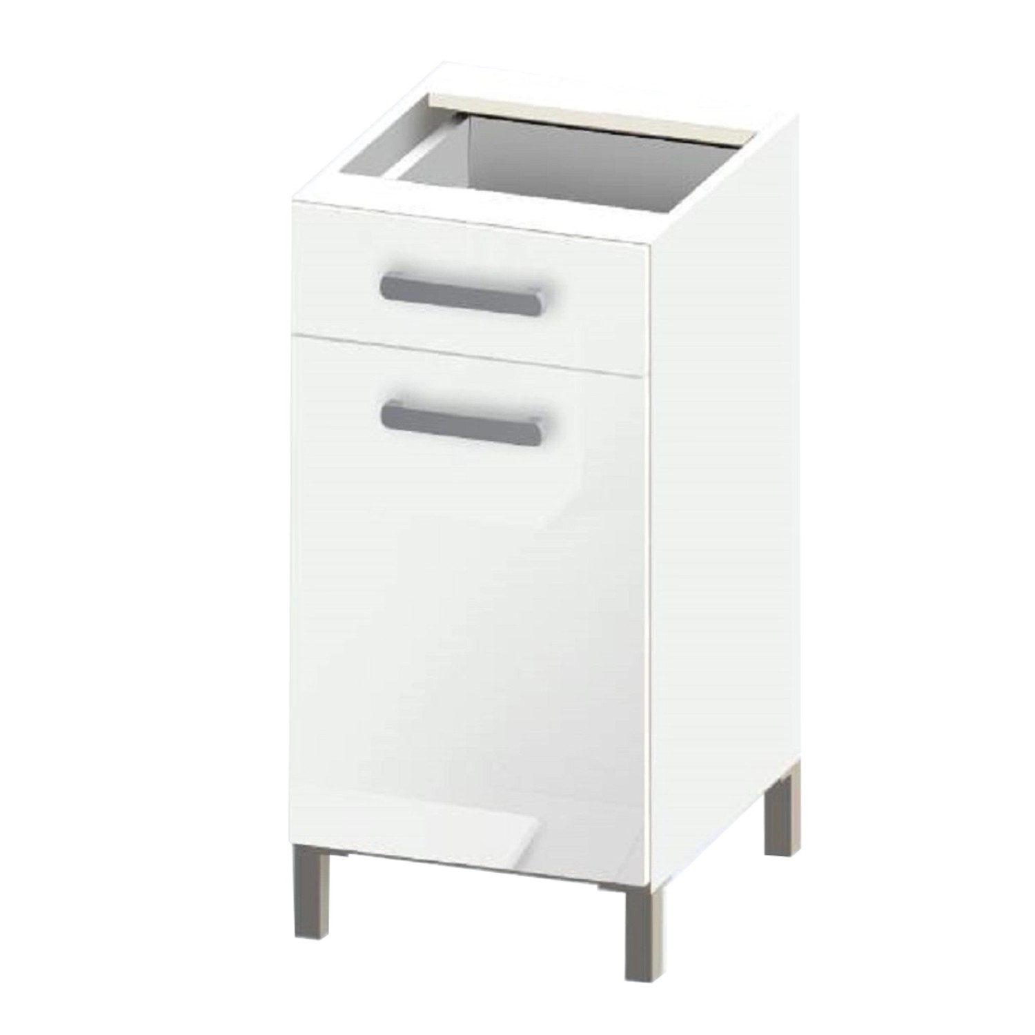 Black&White Style Spodní skříňka Nikki D40 lesklá bílá, 81,5 x 40 x 45,6 cm