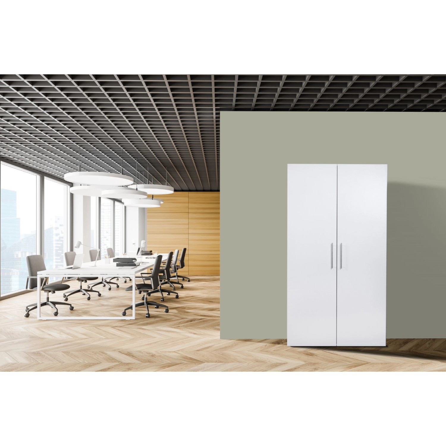 Respekta Skříňová kuchyně Peter bílá/bílá 193 x 104 x 67 cm-skl.deska/lednice