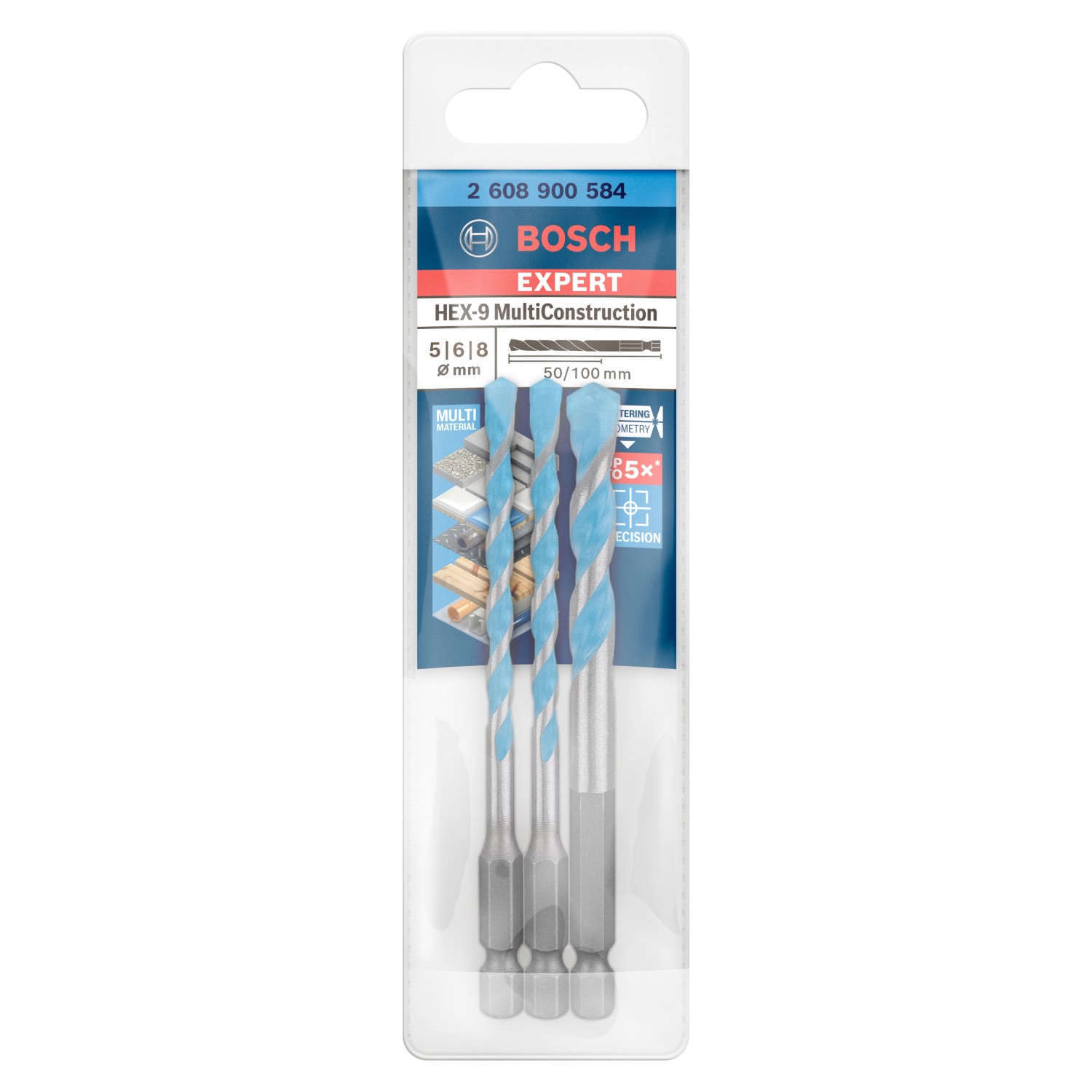Bosch Sada vrtáků Expert HEX-9 Multi Construction, 3dílná