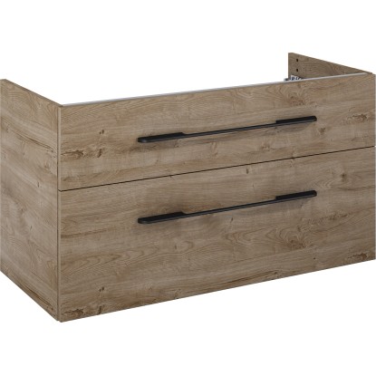 Maximus Skříňka pod umyvadlo Madrid, 2 zás., dub Canela + černé úchytky, 100 cm