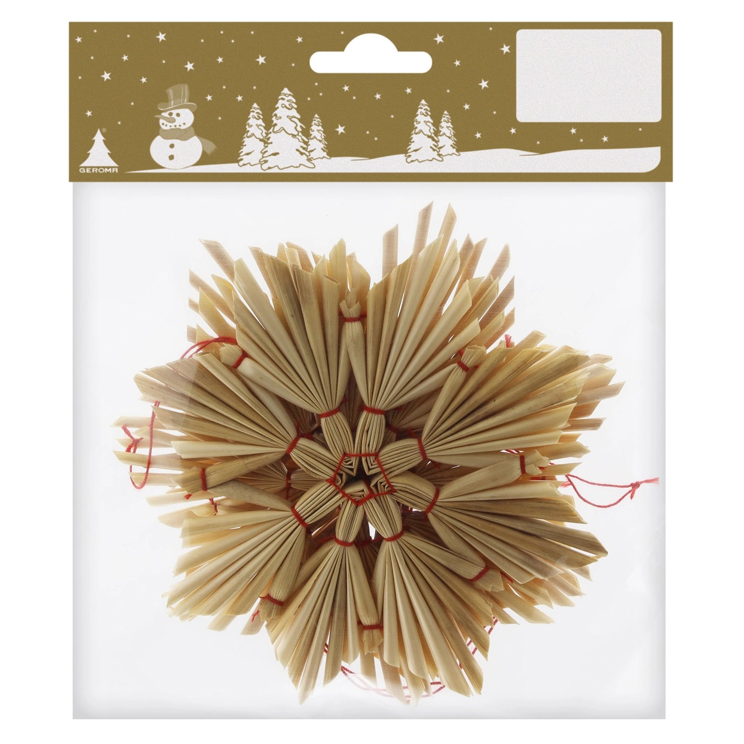 Sněhová vločka sláma, pr. 11 cm, 4 ks