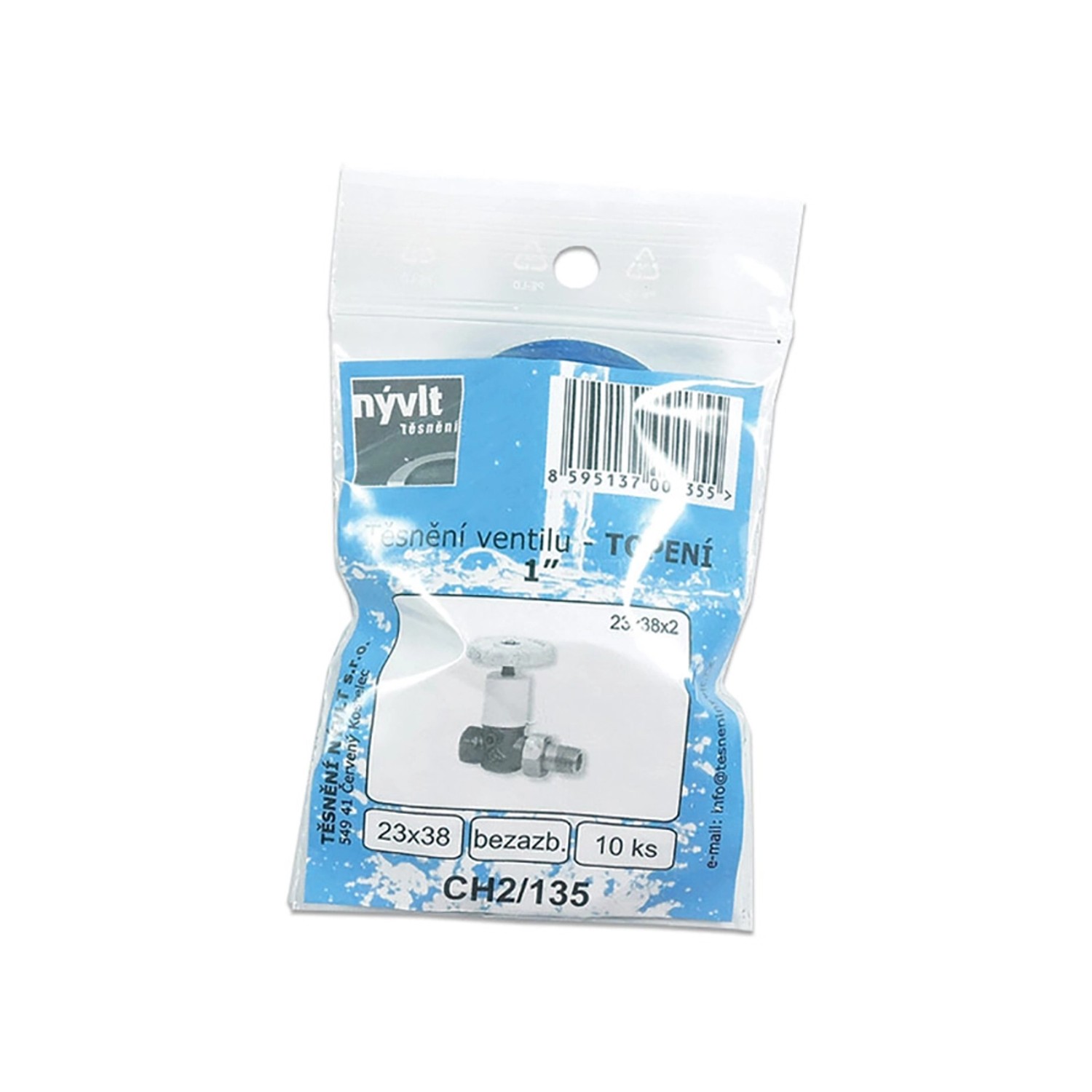 Sada plochého těsnění 1 ventil bezazbest, 10 ks