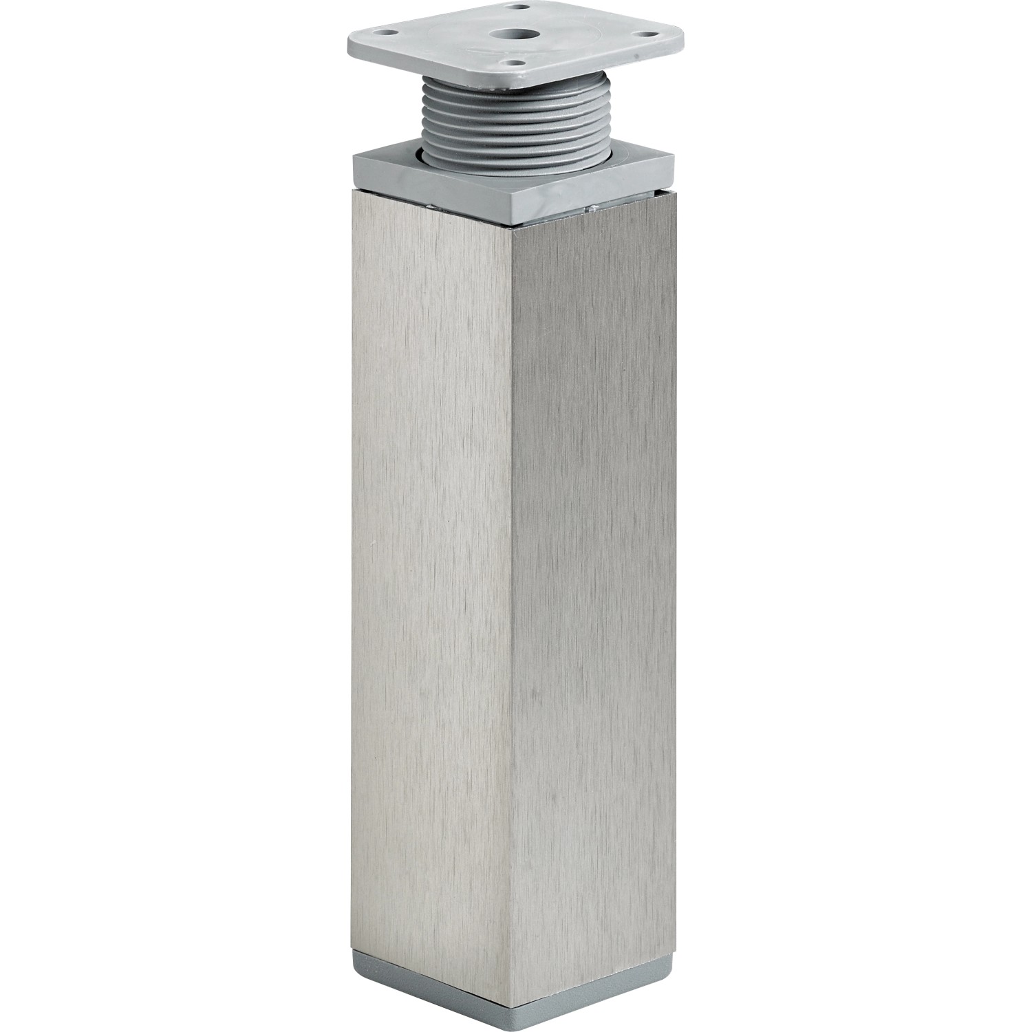 Hettich Nábytková noha hranatá ocel vzhled nerezu 150-165 x 40 x 40 mm, 1 ks