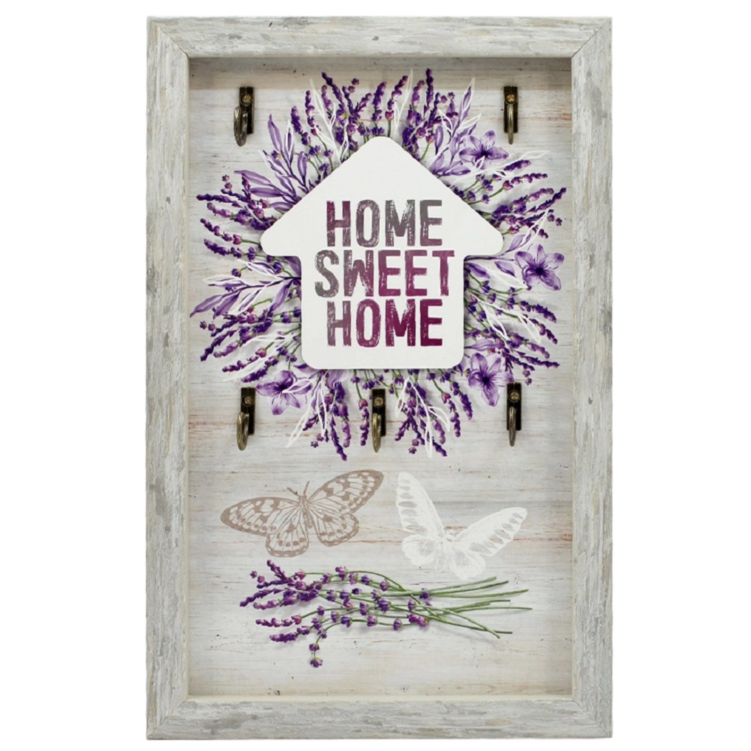 Bondecor Deska na klíče, Levandule, plastová, 20 x 30 cm