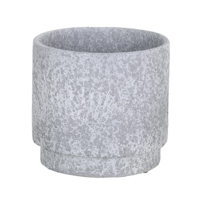 A.H.G. Keramický květináč Vulcano strukturovaný, světle šedá, pr. 17 x 16 cm