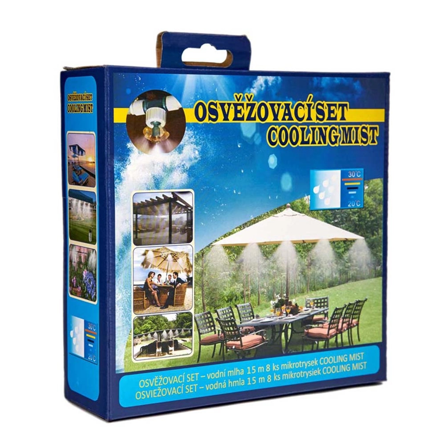 Osvěžovací set COOLINGMIST vodní mlha 15 m, 8 ks mikrotrysek