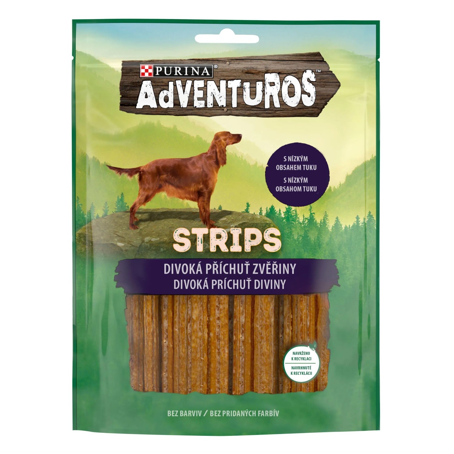 PURINA Adventuros Strips pamlsky pro psy zvěřina 90 g