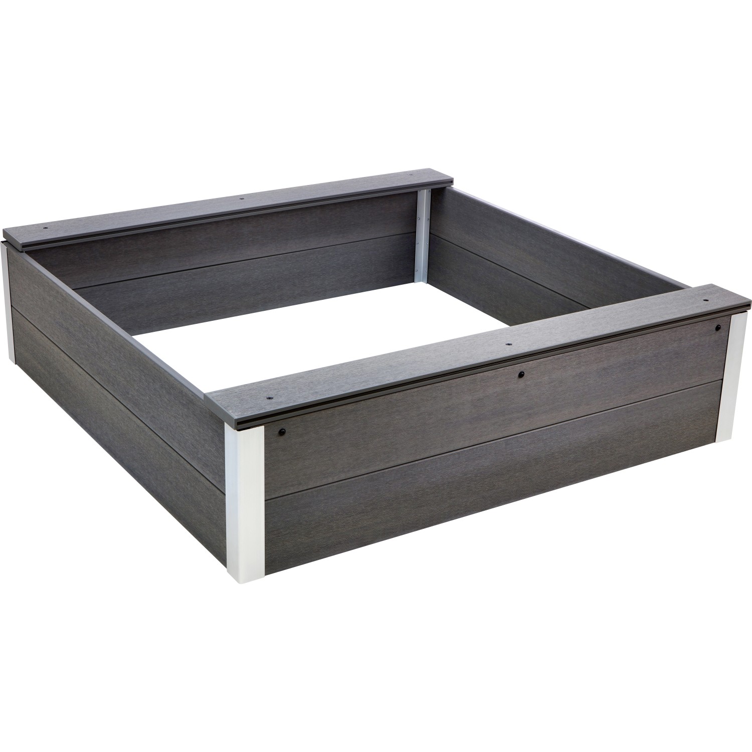 Pískoviště z WPC, šedá, 110 x 110 x 32 cm