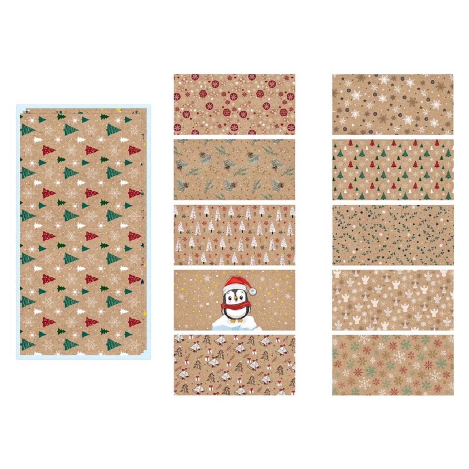 MFP paper Dopisní obálka DL vánoční KRAFT, různé druhy, 22 x 11 cm