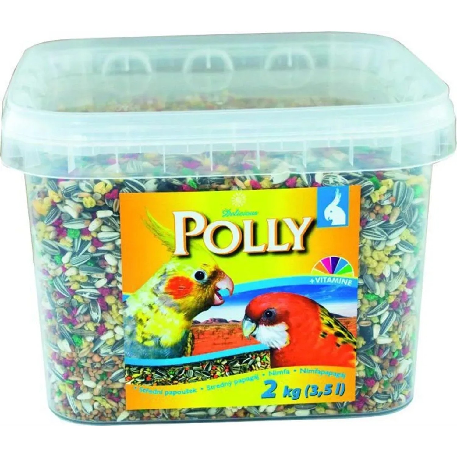 Polly Kompletní krmivo pro střední papoušky, vědro 2 kg